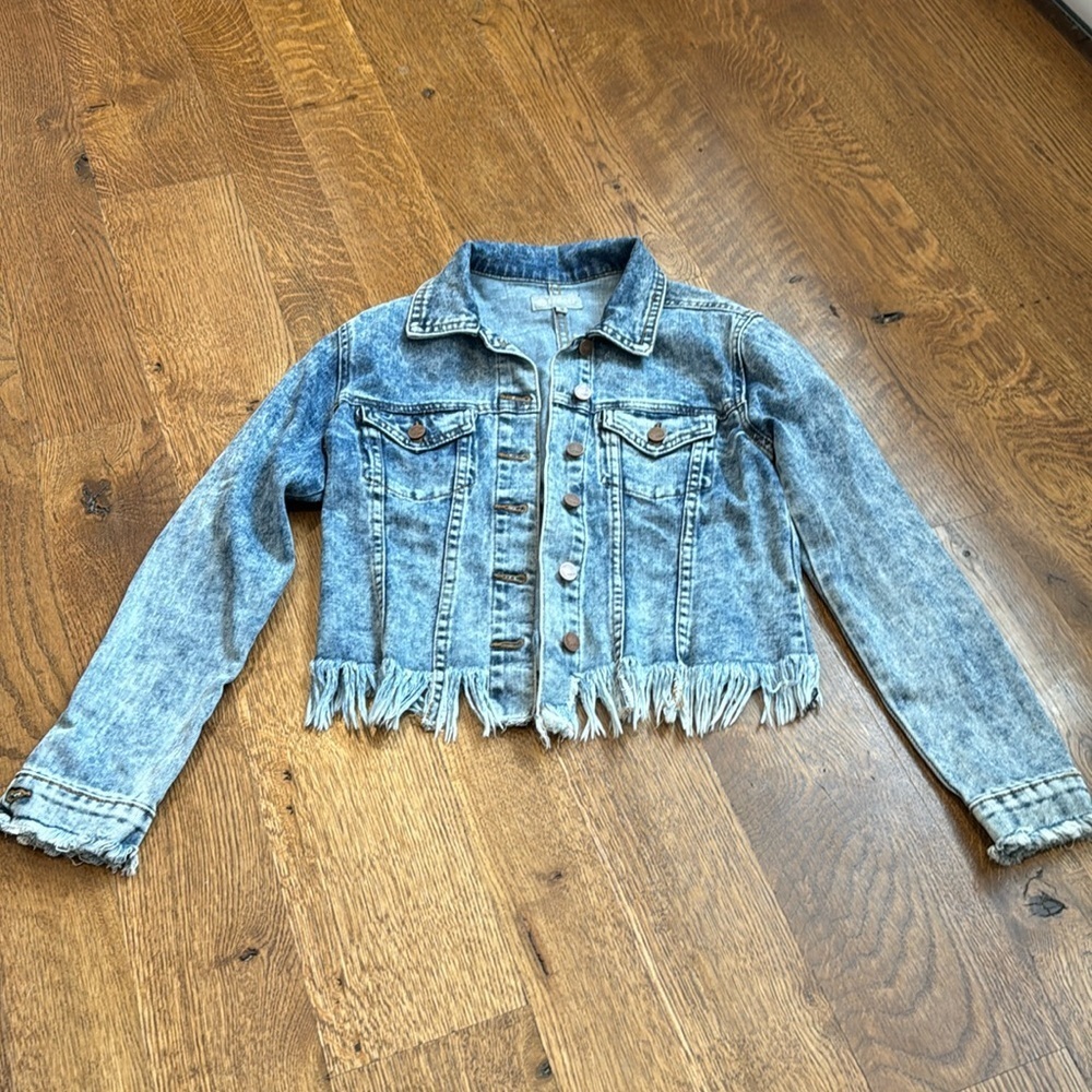 Tractr Girls Jean Jacket Blue Size Medium